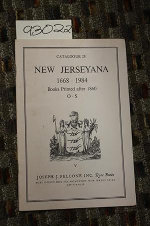 Immagine del venditore per New Jerseyana 1668 - 1984 ; Catalogue 28 venduto da Princeton Antiques Bookshop