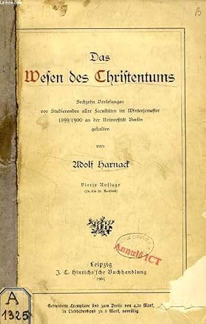 Bild des Verkufers fr DAS WESEN DES CHRISTENTUMS zum Verkauf von Le-Livre