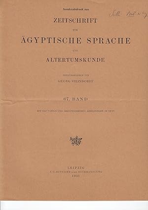 Bild des Verkufers fr Die Trteile [***] und [***]. (Zeitschrift fr gyptische Sprache und Altertumskunde ZS). zum Verkauf von Librarium of The Hague