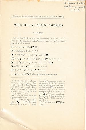 Notes sur la stèle de Naucratis. (Annales du Service des Antiquités de l'Égypte).