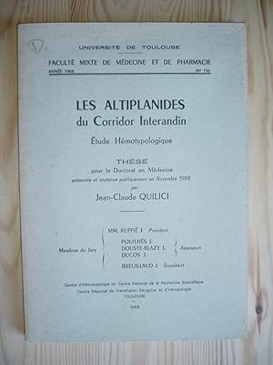 Les Altiplanides du Corridor Interandin. Etude Hemotypologique