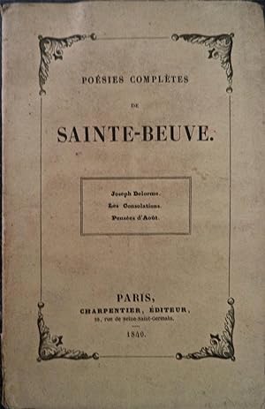 Poésies complètes de Sainte-Beuve,