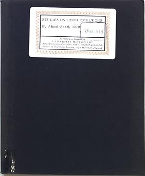 Image du vendeur pour Studies on Food Emulsions; Dissertation. mis en vente par books4less (Versandantiquariat Petra Gros GmbH & Co. KG)