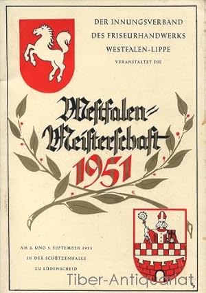Westfalen-Meisterschaft 1951. Am 2. und 3. September 1951 in der Schützenhalle zu Lüdenscheid.