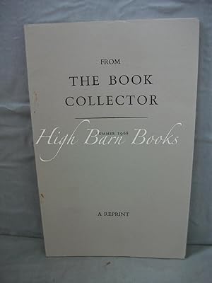 Imagen del vendedor de The Production and Distribution of John Ruskin's Poems 1850 (Reprint from The Book Collector Volume 17 No 2 Summer 1968) a la venta por High Barn Books