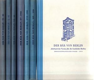 Seller image for Der Br von Berlin. Jahrbuch des Vereins fr die Geschichte Berlins. Neunte Folge, Zehnte Folge, Zwlfte Folge, fnfzehnte Folge, Siebzehnte Folge, Neunzehnte Folge, Zweiundzwanzigste Folge. for sale by Leonardu