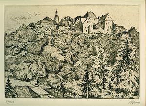 Wolkenstein. Original- Radierung. Vom Künstler handsigniert. Blatt-Nr. 89/100. Aus grafischer Fol...