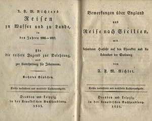 Seller image for Bemerkungen ber England und Reise nach Sicilien, mit besonderer Hinsicht auf den Charakter und die Lebensart der Seeleute. Dritte verbesserte und wohlfeile Taschenausgabe. for sale by Fachbuchhandlung H. Sauermann