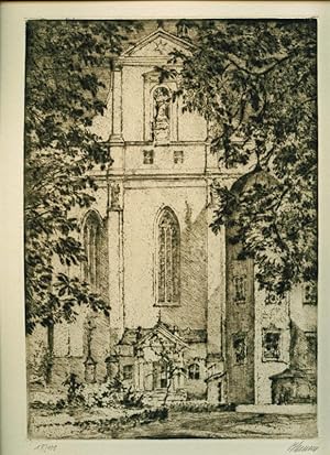 Kloster Marienstern. Original-Radierung. Vom Künstler handsigniert. Blatt-Nr. 19/100. Aus grafisc...