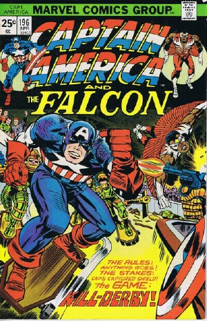 Bild des Verkufers fr Marvel Captain America and The Falcon ("Kill-Derby" -- Vol. 1 No. 196, April 1976) zum Verkauf von Round Table Books, LLC