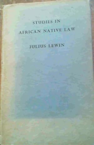 Bild des Verkufers fr Studies in African Native Law zum Verkauf von Chapter 1