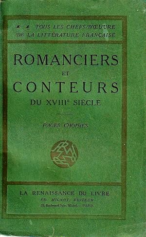 Image du vendeur pour Romanciers et conteurs du XVIII - Pages Choisies. mis en vente par ARTLINK