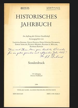 Bild des Verkufers fr HISTORISCHES JAHRBUCH. Sonderdruck 114.Jahrgang Zweiter Halbband. zum Verkauf von Antiquariat Bookfarm