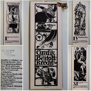 Grafik zu Werken von Bertolt Brecht 1970. 14 Originalgraphiken vom Stock gedruckt mit einem Kalen...