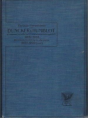 Verlags-Verzeichnis von Duncker & Humblot in Leipzig 1866 - 1903. Mit einem Nachtrag für die Jahr...