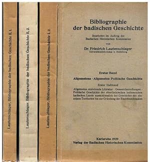 Bild des Verkufers fr Bibliographie der badischen Geschichte. 2 Bnde in 4. I,1; I,2: Allgemeines. Allgemeine politische Geschichte. II,1; II,2: Die Hilfs- und Sonderwissenschaften. zum Verkauf von terrahe.oswald