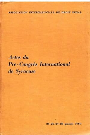 Actes du Pre-congres International de Syracuse.