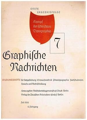 Graphische Nachrichten. Bildungshefte für Satzgestaltung, Entwurfstechnik, Phototypographie, Fach...