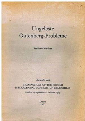 Bild des Verkufers fr Ungelste Gutenberg-Probleme. zum Verkauf von terrahe.oswald