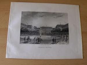 GRAVURE (AQUATINTA) ORIGINALE : PALAIS-ROYAL - d`apres (nach) SCHMIDT - gravee (gestochen von) pa...