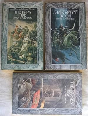 Seller image for Mithgar: The Iron Tower trilogy: book (1) one "The Dark Tide", book (2) two "Shadows of Doom", book (3) three "The Darkest Day" - the complete 3 vol. trilogy "Mithgar: The Iron Tower" -(no slipcase)- for sale by Nessa Books