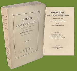 Image du vendeur pour Statuti senesi scritti in volgare ne' Secoli XIII e XIV mis en vente par Studio Bibliografico Imprimatur