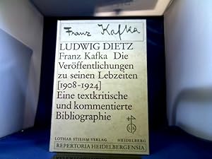 Bild des Verkufers fr Franz Kafka. Die Verffentlichungen zu seinen Lebzeiten (1908-1924). Eine textkritische und kommentierte Bibliographie. Repertoria Heidelbergensia IV. zum Verkauf von Antiquariat Michael Solder