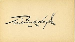 Small card autographed by William Harrison Hays (1879-1954).