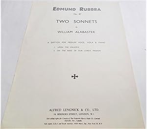 Image du vendeur pour Two Sonnets by William Alabaster, A Diptych for Medium Voice, Viola & Piano: 1. Upon the Crucifix, 2. On the Reed of Our Lord's Passion (Op. 87 - Sheet Music) mis en vente par Bloomsbury Books