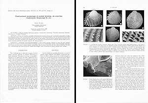 Seller image for Constructional morphology of cardiid bivalves: an overview. IIn 4to, offp., pp. 5 with 4 figs. for sale by Riccardo Giannuzzi Savelli