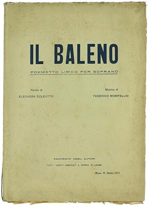 IL BALENO. Poemetto lirico per soprano.: