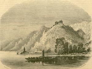 Seller image for De Linz a Vienne. Le Chateau de Drrenstein. Le chateau de Durrenstein, o fut enferm le roi Richard - Dessin de Grandsire. for sale by Antiquariat Weinek