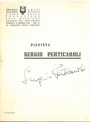 Firma autografa di Perticaroli alla copertina del programma di sala del concerto (22 gennaio 1956...