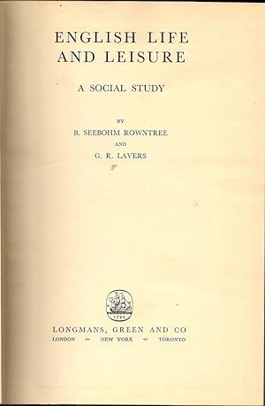 English Life and Leisure; A Social Study