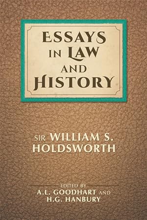 Image du vendeur pour Essays in Law and History mis en vente par The Lawbook Exchange, Ltd., ABAA  ILAB