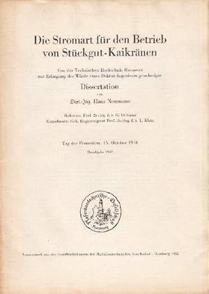 Die Stromart für den Betrieb von Stückgut-Kaikränen. Dissertation. Mit 27 Diagrammen.