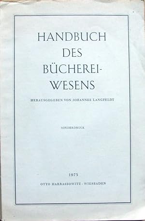 Handbuch des Büchereiwesens, Sonderdruck