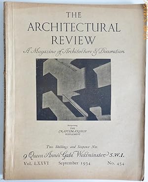 The Architectural Review, a Magazine of Architecture & Decoration, Vol. LXXVI, September 1934, No...