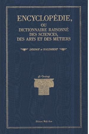 Image du vendeur pour Encyclopdie, ou dictionnaire raisonn des sciences, des arts et des mtiers. Tomo VII Gli orologi mis en vente par Di Mano in Mano Soc. Coop