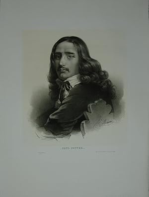 Seller image for Portrait. Bildnis in Brustfigur nach links. Getnte Lithographie von Maurin. for sale by Antiquariat  Braun