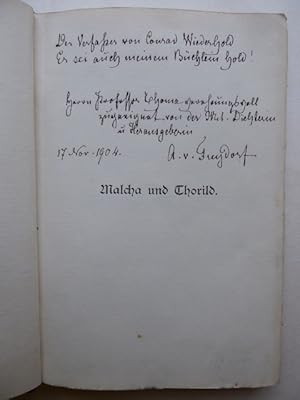 Seller image for Malcha und Thorild. Ein Schwarzwaldsang aus dem 30-jhrigen Krieg. Von Josephine Scheffel und Alberta v. Freydorf. for sale by Antiquariat Heinzelmnnchen