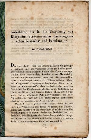 Aufzählung der in den Umgebungen von Klagenfurt vorkommenden phanerogamischen Gewächse und Farnkr...