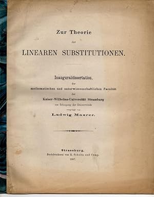 Zur Theorie der linearen Substitutionen. Dissertation.