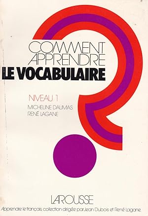 Seller image for Comment apprendre le vocabulaire ? - niveau 1 for sale by Pare Yannick