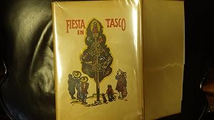 Seller image for Fiesta en Tasco ( The text is printed in two columns in Bilingual, Spanish with English translation side by side, 1st limited edition 175 copies, 1942, and features striking full and partial page hand-colored woodblock prints by the author. ) for sale by Bluff Park Rare Books