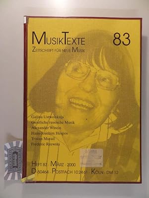 Immagine del venditore per Musiktexte : Zeitschrift fr Neue Musik - Jahrgang 2000, Hefte 83 - 85 u. 86/87. venduto da Druckwaren Antiquariat