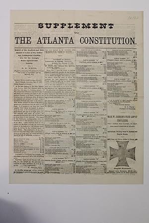 SUPPLEMENT TO THE ATLANTA CONSTITUTION. REPORT OF THE ANALYSES AND ESTIMATION OF VALUE OF TEN DIF...