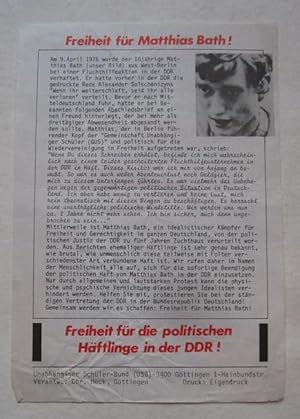 Flugblatt "Freiheit für Matthias Bath!"