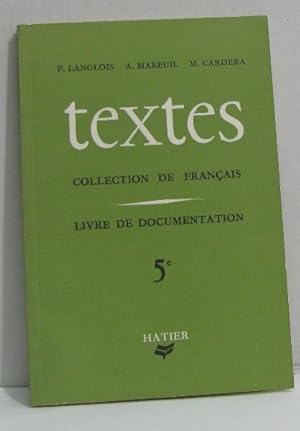 Imagen del vendedor de Textes livre de documentation 5e a la venta por crealivres