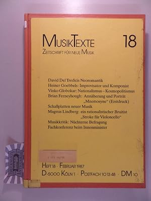 Bild des Verkufers fr Musiktexte : Zeitschrift fr Neue Musik - gesamter Jahrgang 1987. zum Verkauf von Druckwaren Antiquariat